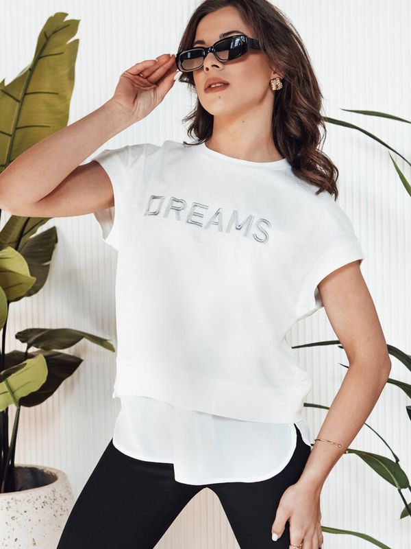 DStreet T-shirt damski DREAMY ecru Dstreet