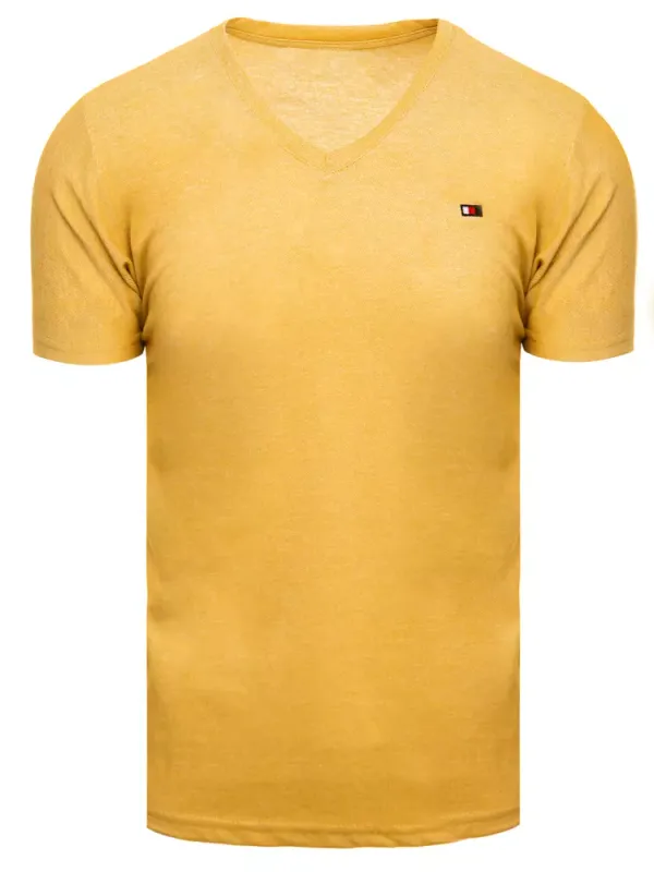 DStreet T-shirt męski basic musztardowy Dstreet