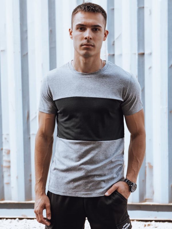 DStreet T-shirt męski bez nadruku ciemnoszary Dstreet