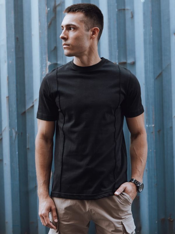 DStreet T-shirt męski bez nadruku czarny Dstreet