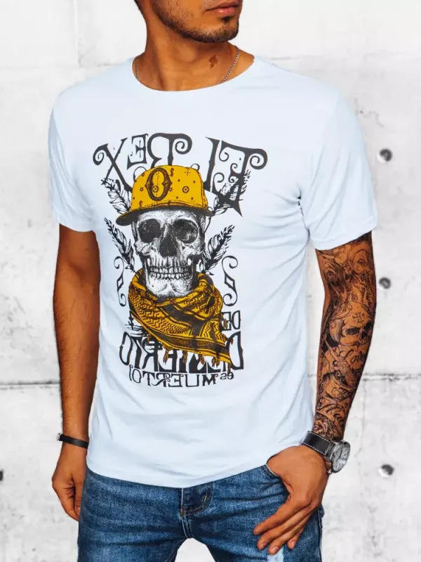 DStreet T-shirt męski z nadrukiem biały Dstreet