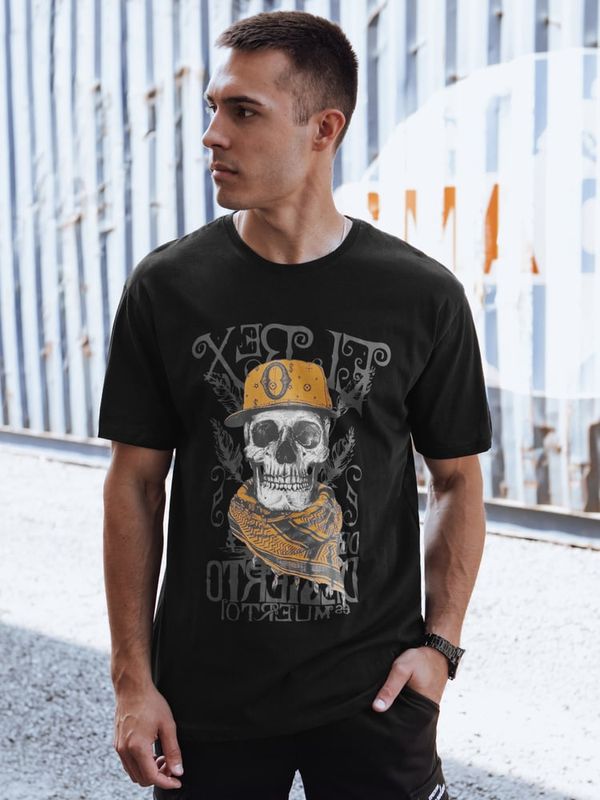 DStreet T-shirt męski z nadrukiem czarny Dstreet