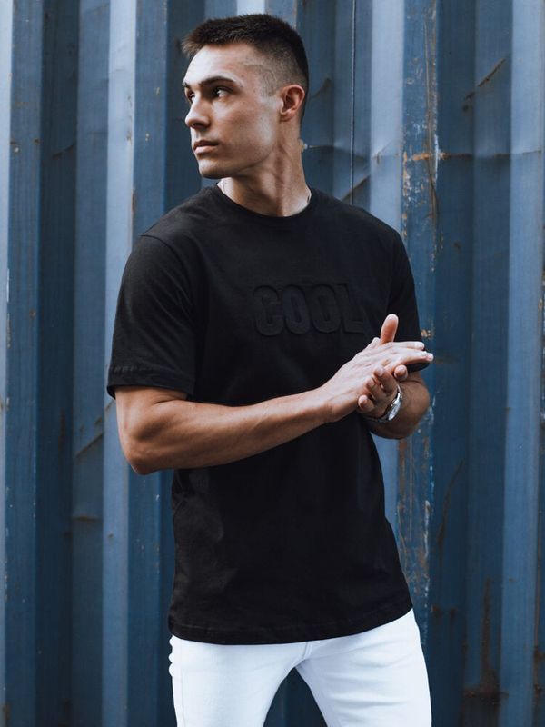 DStreet T-shirt męski z nadrukiem czarny Dstreet