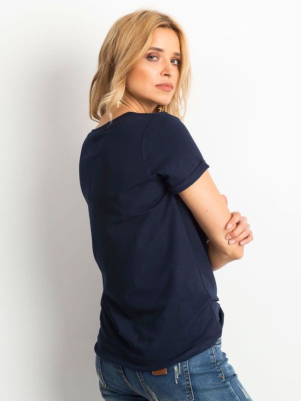 BASIC Feel Good T-shirt-RV-TS-4838.52P-navy blue