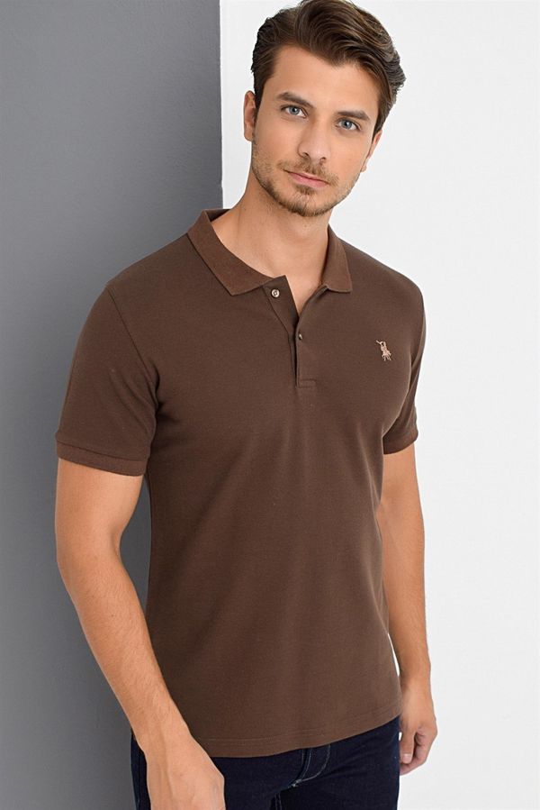 dewberry T8561 DEWBERRY MEN'S TSHIRT-COFFEE