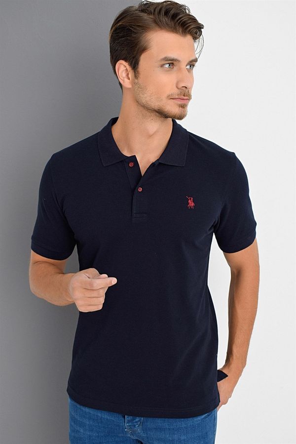 dewberry T8561 DEWBERRY MEN'S TSHIRT-NAVY BLUE