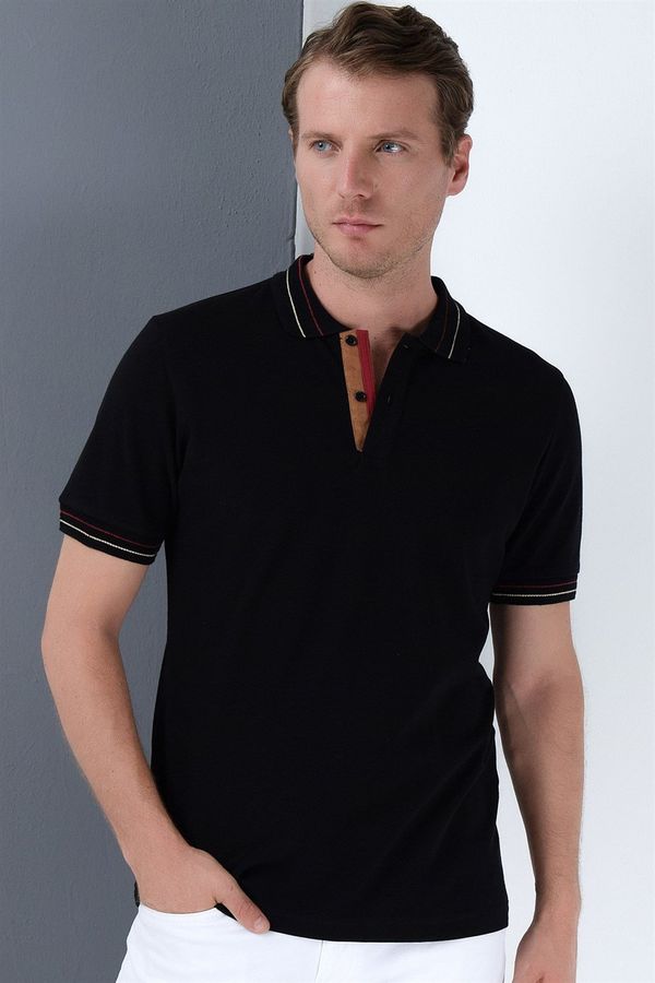 dewberry T8567 DEWBERRY MEN'S T-SHIRT-BLACK