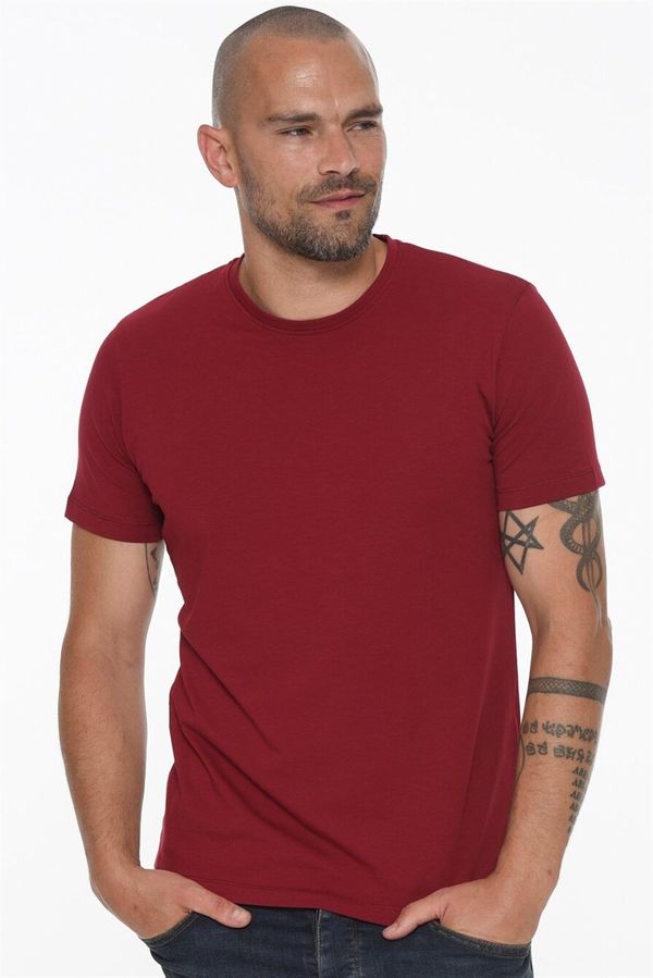 dewberry T8569 DEWBERRY BICYCLE COLLAR MEN'S T-SHIRT-BURGUNDY