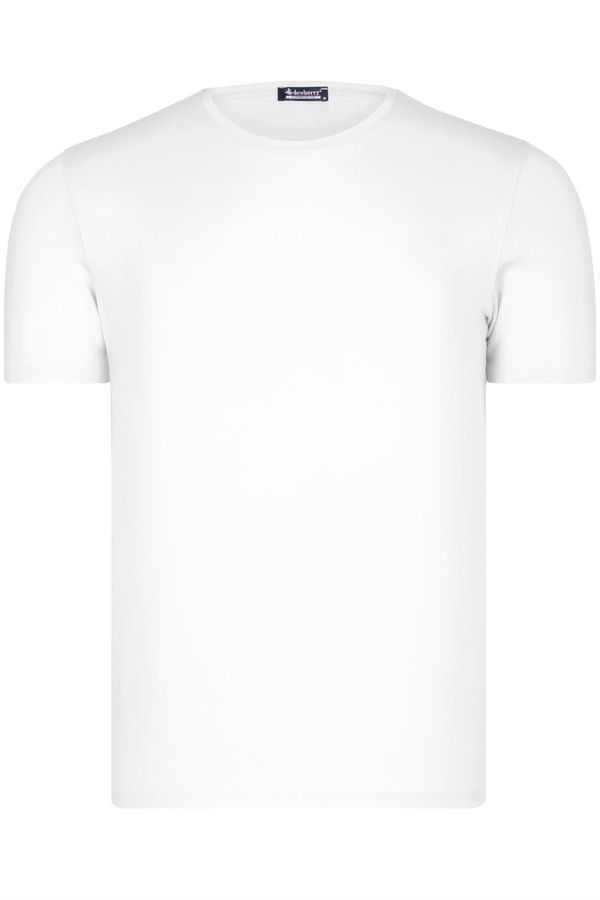 dewberry T8569 DEWBERRY BIKE COLLAR MEN'S T-SHIRT-PLAIN WHITE