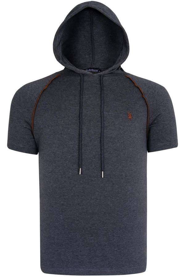 dewberry T8570 DEWBERRY HOODED MEN'S T-SHIRT-FLAT ANTHRACITE