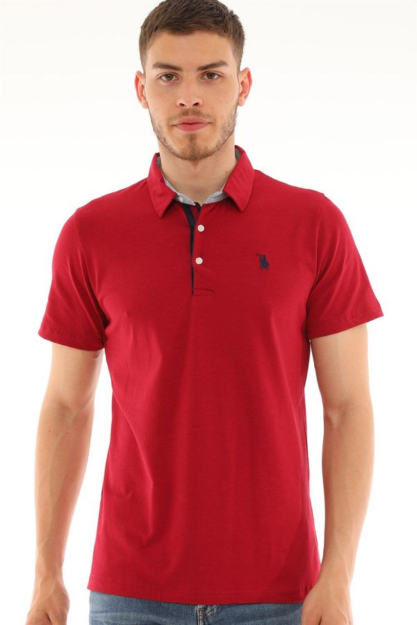 dewberry T8582 DEWBERRY MEN'S T-SHIRT-BURGUNDY