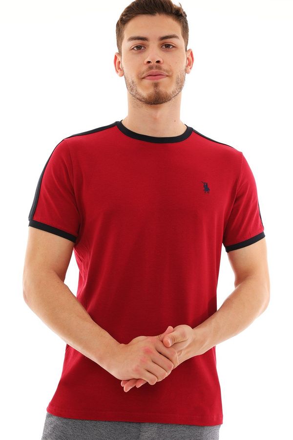 dewberry T8584 DEWBERRY MEN'S T-SHIRT-BURGUNDY