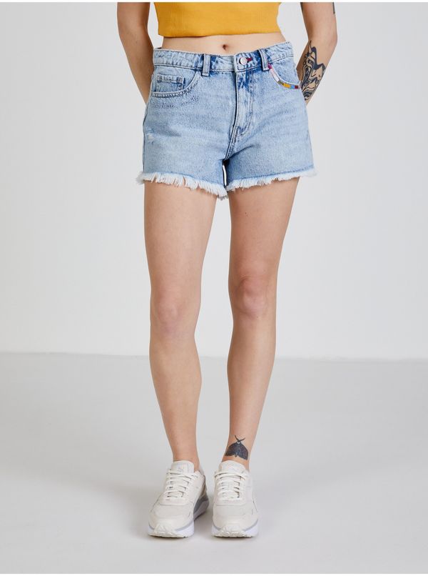 TALLY WEiJL TALLY WEiJL Light blue women's denim shorts with decorative details TALLY WE - Women's