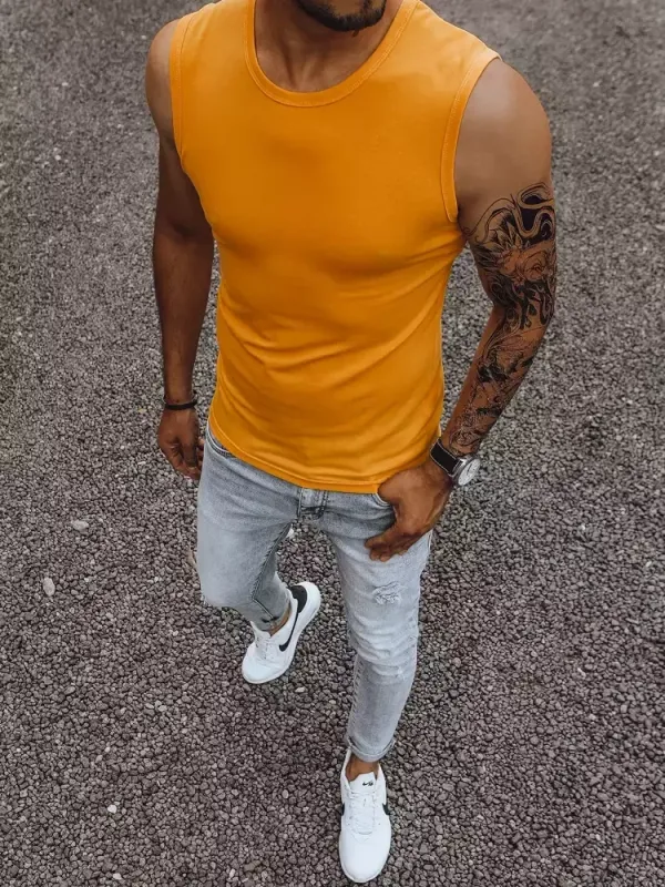 DStreet Tank top męski bez nadruku granatowy Dstreet