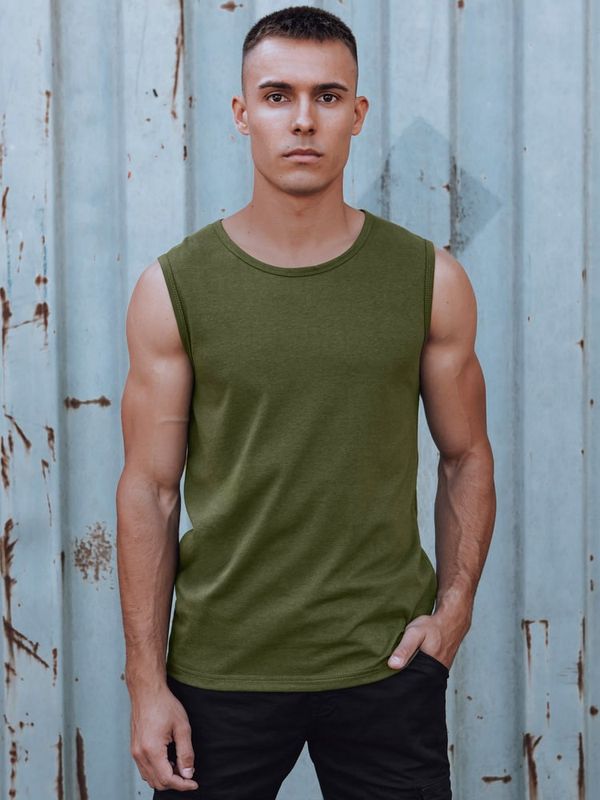 DStreet Tank top męski bez nadruku zielony Dstreet