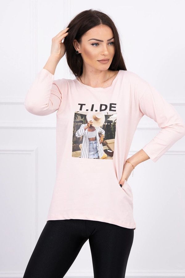Kesi Tide-printed blouse powder pink