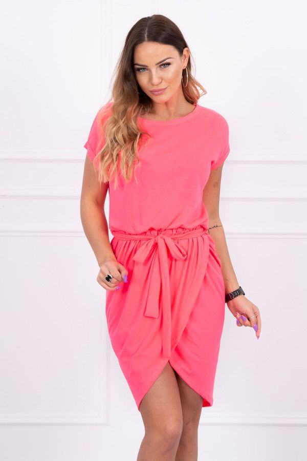 Kesi Tied dress with clutch bottom pink neon