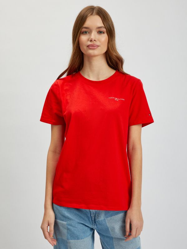 Tommy Hilfiger Tommy Hilfiger 1985 Reg Mini Corp Logo Women's Red T-Shirt