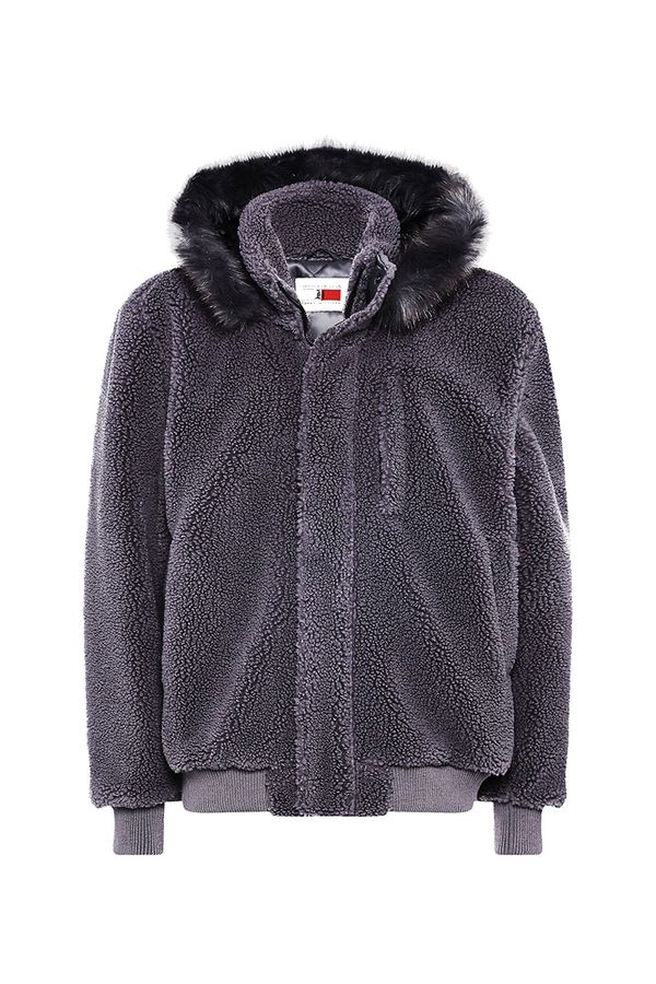 Tommy Hilfiger Tommy Hilfiger Jacket - LH COZY HOODED BOMBER JACKET grey