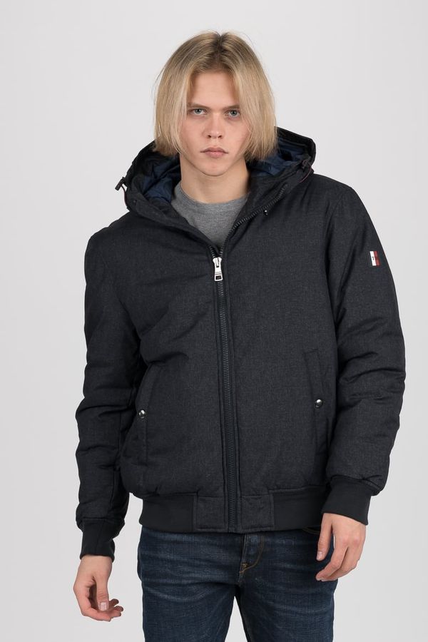 Tommy Hilfiger Tommy Hilfiger Jacket - STRUCTURE HOODED BOMBER dark blue