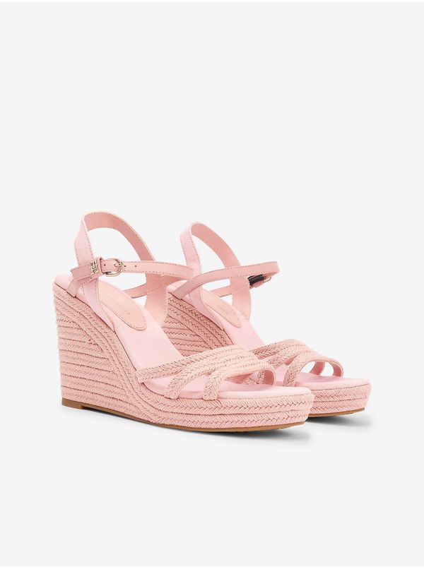 Tommy Hilfiger Tommy Hilfiger Light pink Women's Wedge Sandals with Leather Details Tommy Hil - Women