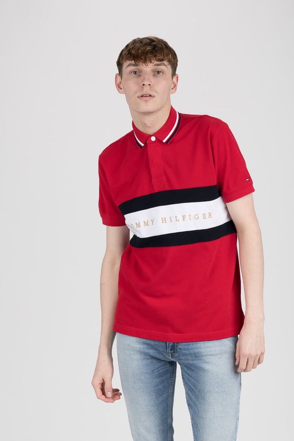 Tommy Hilfiger Tommy Hilfiger Polo shirt - ICONIC CHEST STRIPE REGULAR POLO red