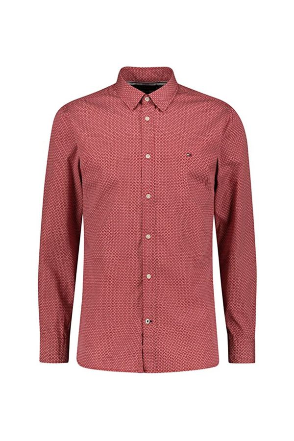 Tommy Hilfiger Tommy Hilfiger Shirt - BASIC MINI PRINT SHIRT brick