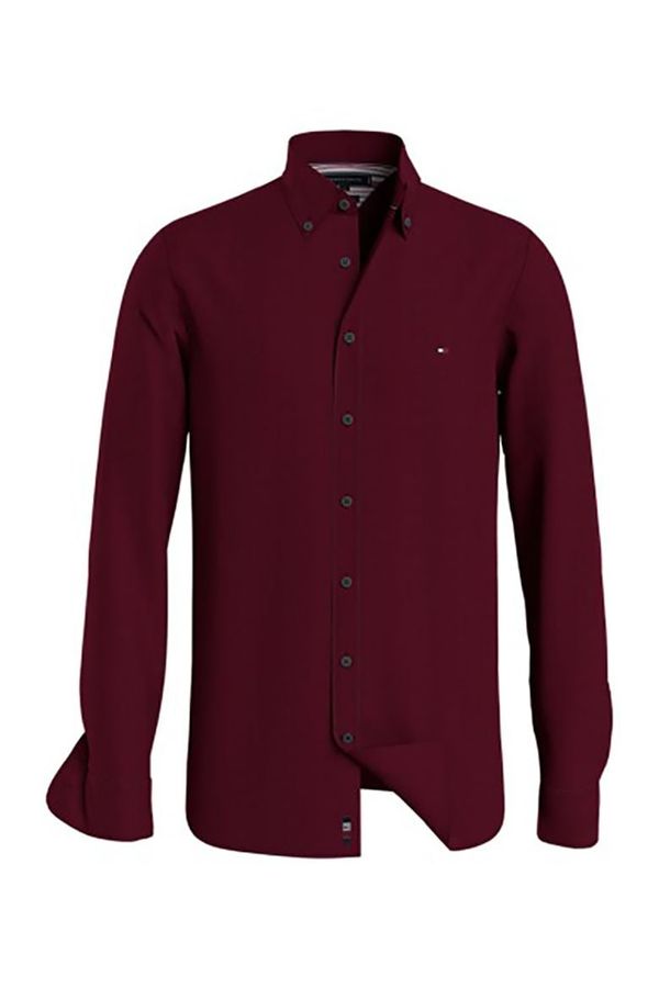 Tommy Hilfiger Tommy Hilfiger Shirt - COTTON TENCEL TWILL SF SHIRT burgundy