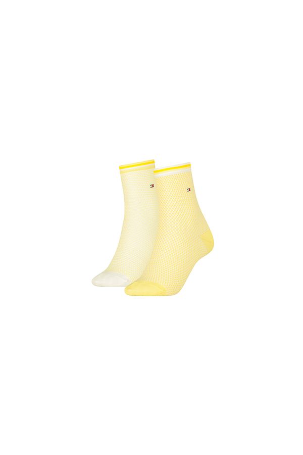 Tommy Hilfiger Tommy Hilfiger Socks - TH WOMEN SHORT SOCK 2P COLLEGIATE HONEYCOMB yellow