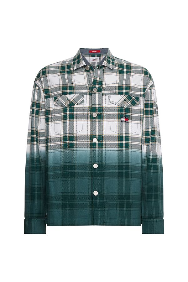 Tommy Hilfiger Tommy Jeans Shirt - TJM DIP DYE CHECK OVERSHIRT green