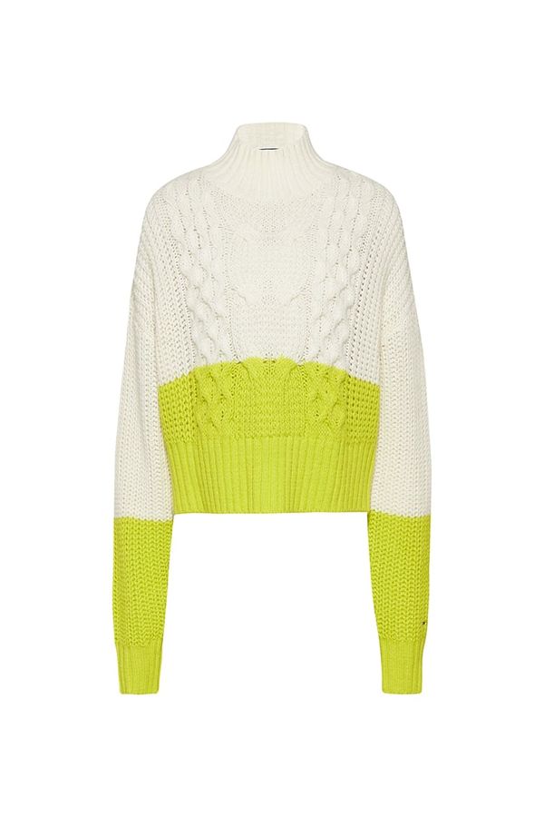 Tommy Hilfiger Jeans Tommy Jeans Sweater - TJW CHUNKY COLORBLOCK SWEATER white-yellow