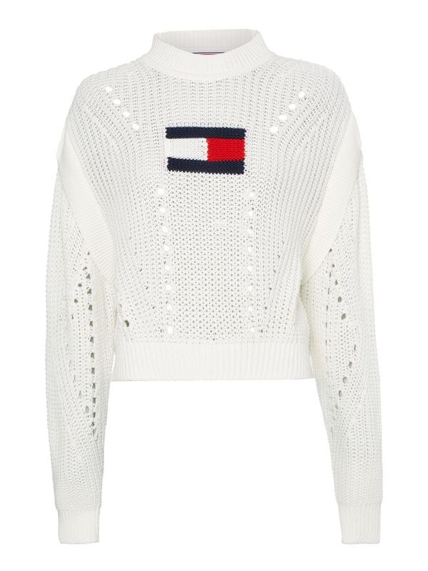 Tommy Hilfiger Jeans Tommy Jeans Sweater - TJW OVRSZD FLAG STITCH SWEATER white