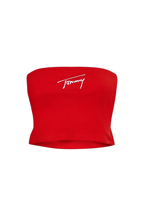 Tommy Hilfiger Jeans Tommy Jeans Top - TJW CROP SIGNATURE TUBE TOP red