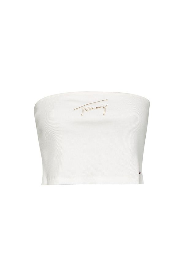 Tommy Hilfiger Jeans Tommy Jeans Top - TJW CROP SIGNATURE TUBE TOP white