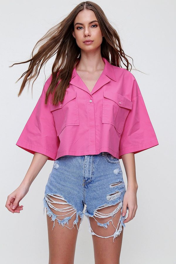 Trend Alaçatı Stili Trend Alaçatı Stili Shirt - Pink - Regular fit