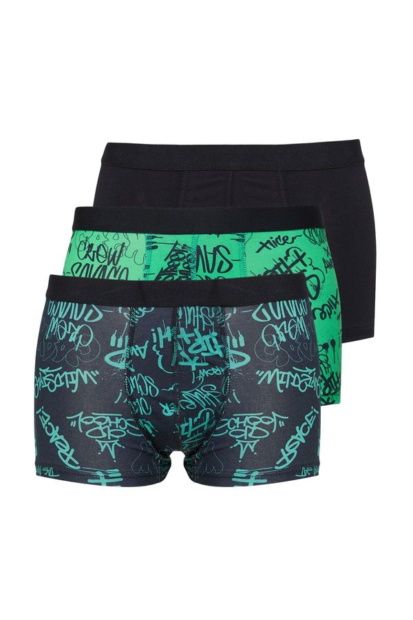 Trendyol Trendyol 3-Pack Patterned/Plain Cotton Boxer