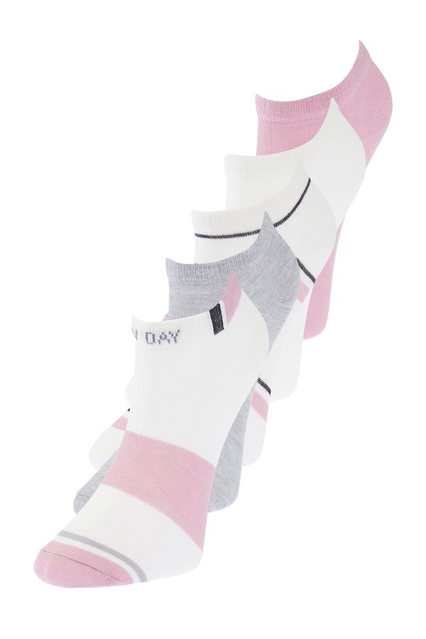 Trendyol Trendyol 5-Pack Pink-Multicolor Cotton Striped Knitted Socks
