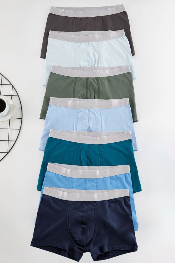 Trendyol Trendyol 7-Pack Plain/Patterned Cotton Boxer