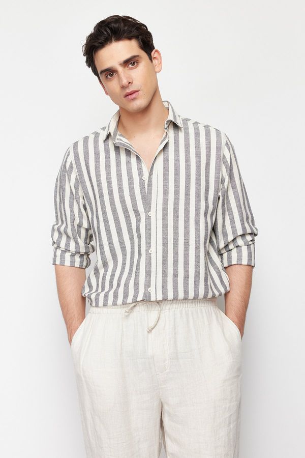 Trendyol Trendyol Antacid Regular Fit Striped Shirt