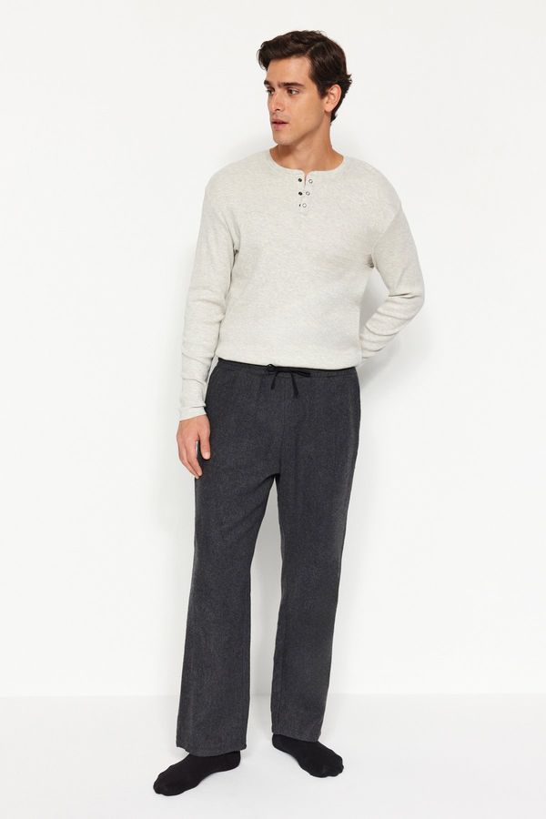 Trendyol Trendyol Anthracite Comfort Fit Woven Pajama Bottoms