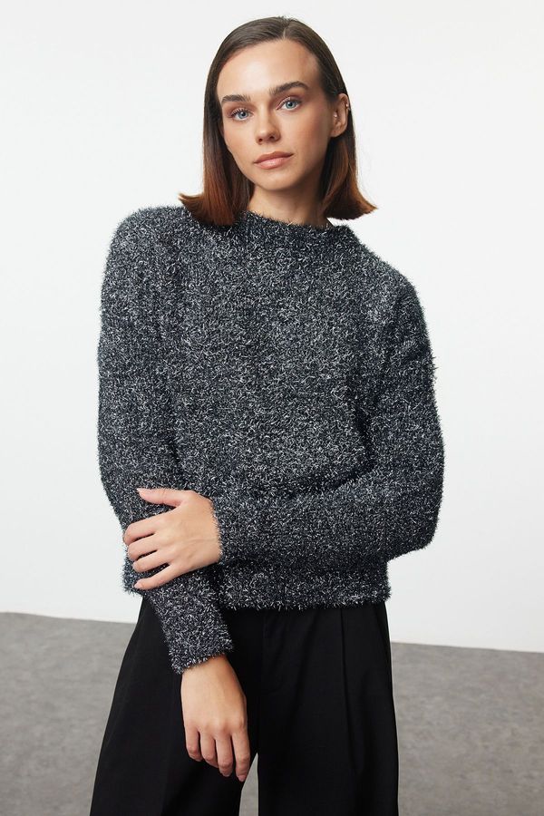 Trendyol Trendyol Anthracite Glittery Knitted Sweater