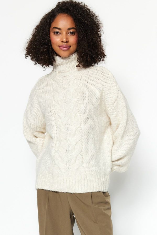 Trendyol Trendyol Beige Knit Detail Knitwear Sweater