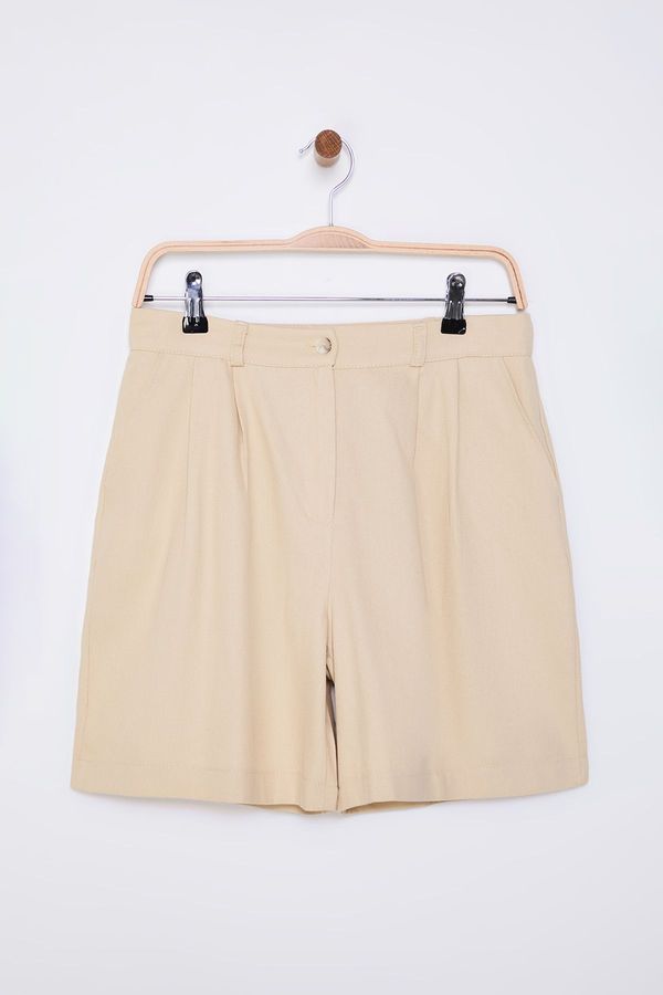 Trendyol Trendyol Beige Linen Look Regular Boy City Shorts