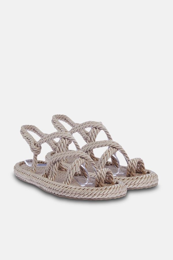 Trendyol Trendyol Beige Rope Rope Detailed Flip Flops Women's Sandals