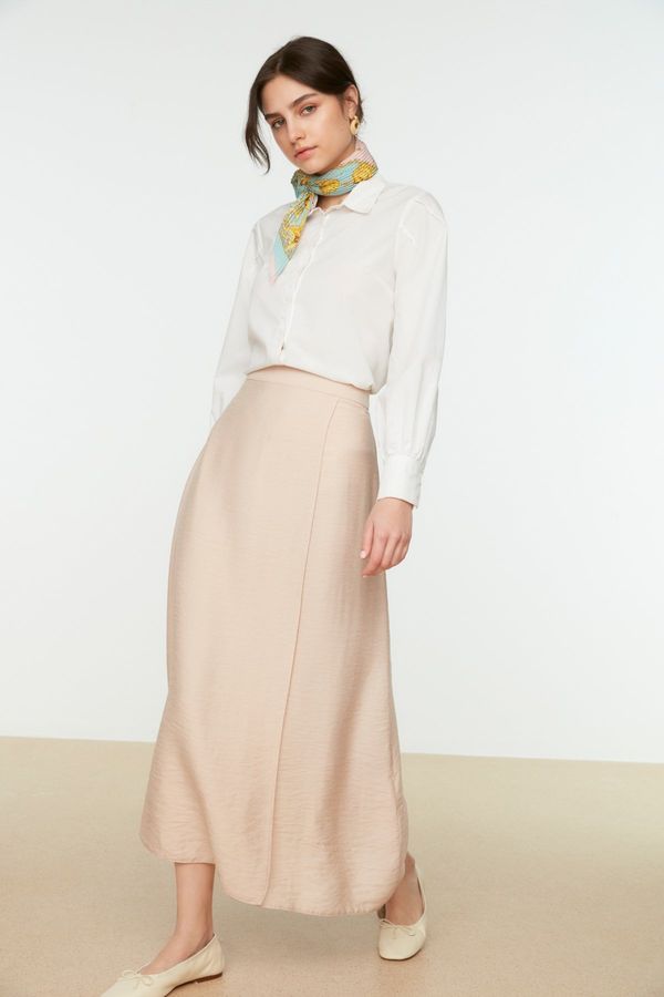 Trendyol Trendyol Beige Tie Detailed Woven Skirt