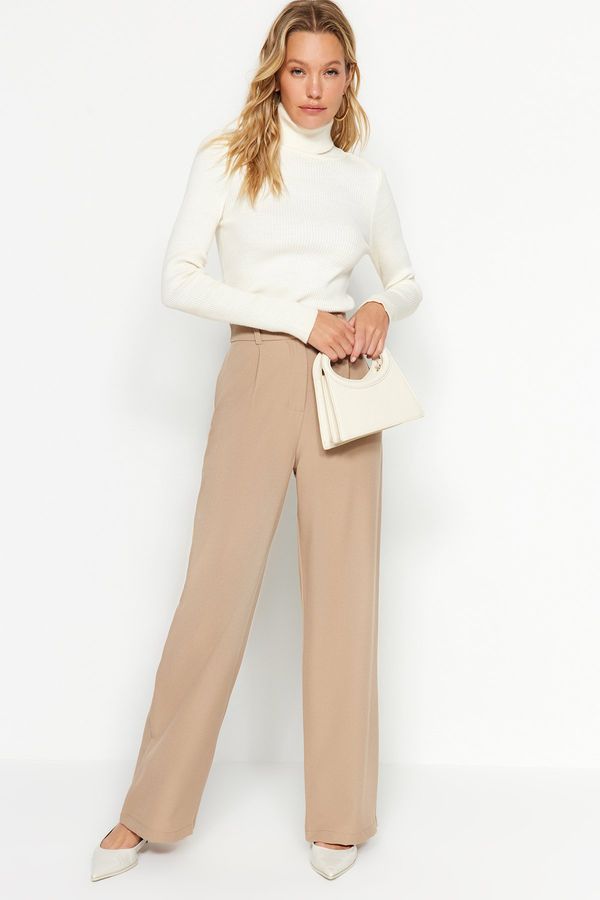 Trendyol Trendyol Beige Wide Leg Woven Trousers