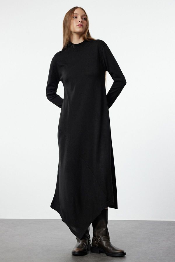 Trendyol Trendyol Black Asymmetric Cut Knit Dress