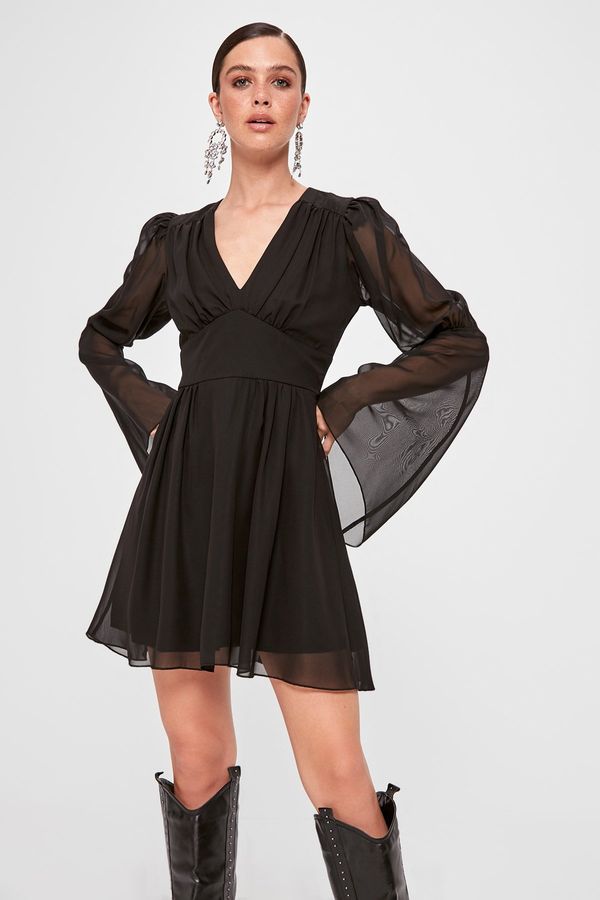 Trendyol Trendyol Black Bodice Detailed Elegant Evening Dress