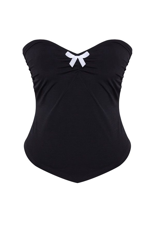 Trendyol Trendyol Black Bow Detailed Knitted Blouse