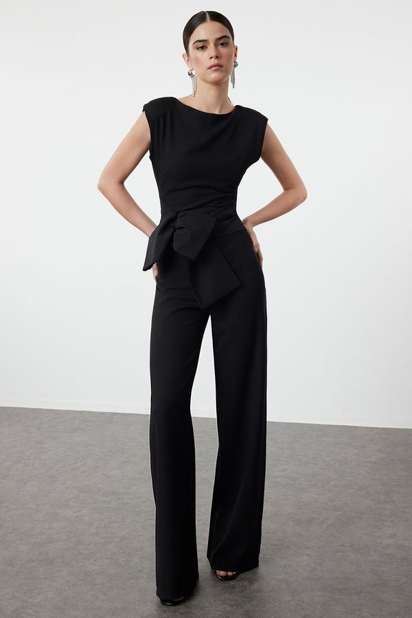 Trendyol Trendyol Black Bow Detailed Woven Jumpsuit